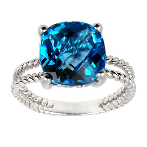 Gemstone Classics(tm) Blue Topaz Ring In Sterling Silver