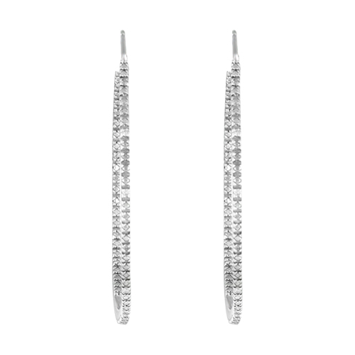 Gemstone Classics(tm) Diamond Accent Silver Hoop Earrings