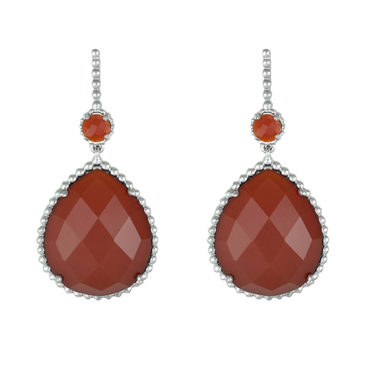 Gemstone Classics(tm) Red Cornelian Dangle Earrings