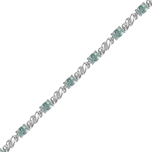 Gemstone Classics(tm) Aquamarine & Diamond Bracelet