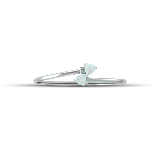 Gemstone Classics(tm) Opal & Diamond Flex Bangle Bracelet