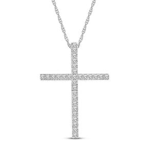 Nova Star(R) Sterling Silver Lab Grown Diamond Cross Pendant