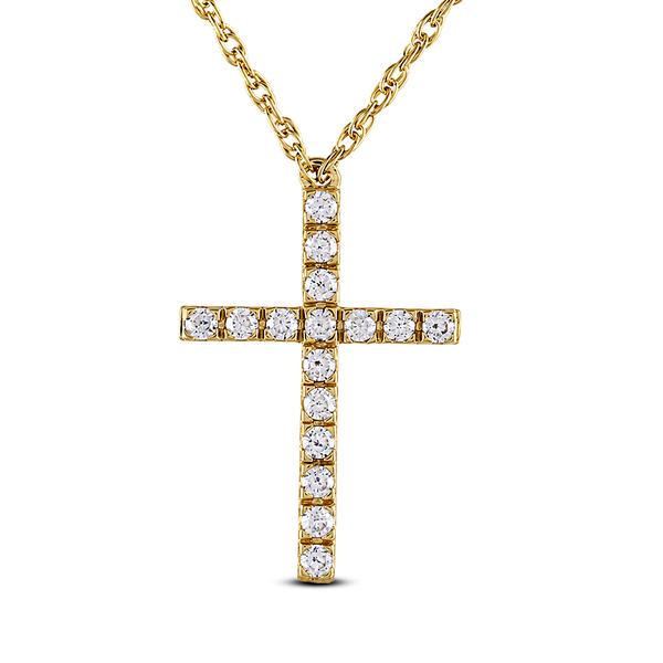 Nova Star(R) Yellow Gold 1/4ctw. Lab Grown Diamond Cross Pendant