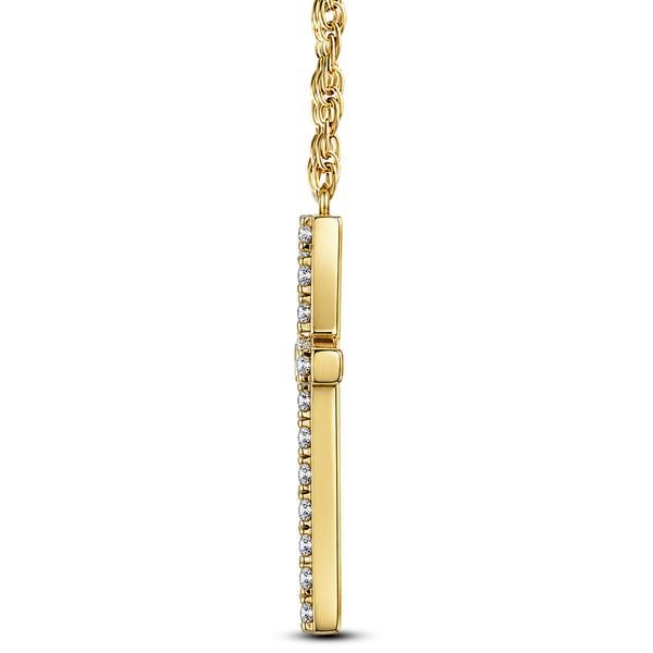 Nova Star(R) Yellow Gold 1/4ctw. Lab Grown Diamond Cross Pendant alternate view