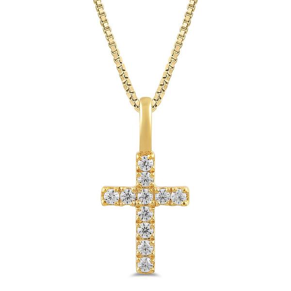 Nova Star(R) 10kt. 1/10ctw Lab Grown Diamond Cross Pendant