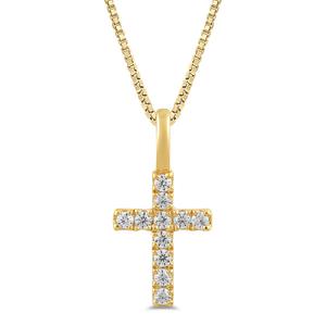 Nova Star(R) 10kt. 1/10ctw Lab Grown Diamond Cross Pendant