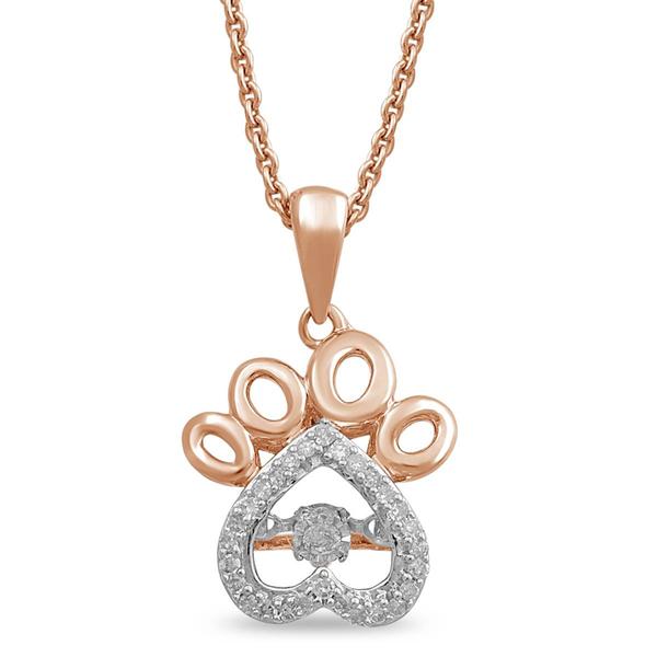 Nova Star(R) Rose Gold Lab Grown Diamond Paw Pendant