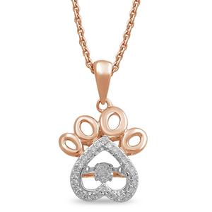 Nova Star(R) Rose Gold Lab Grown Diamond Paw Pendant