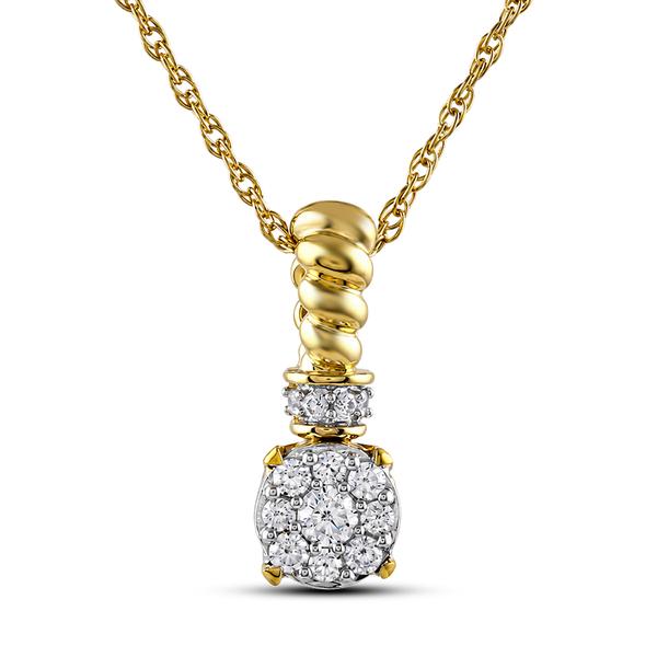 Nova Star(R) Yellow Gold Plated 1/4ctw. Lab Grown Diamond Pendant