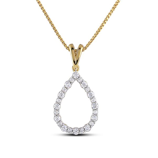 Nova Star(R) Yellow Gold 1/4ctw. Lab Grown Diamond Teardrop Pendant