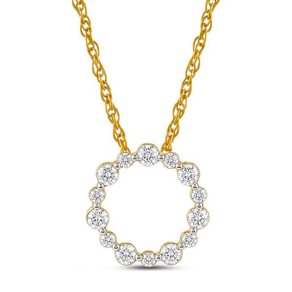 Nova Star(R) Yellow Gold 1/4ctw. Lab Grown Diamond Circle Pendant