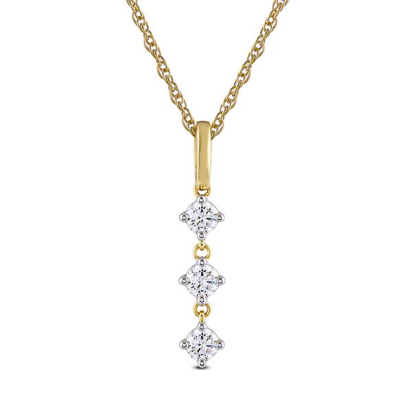Nova Star(R) Yellow Gold 1/4ctw. Lab Grown Diamond Line Pendant