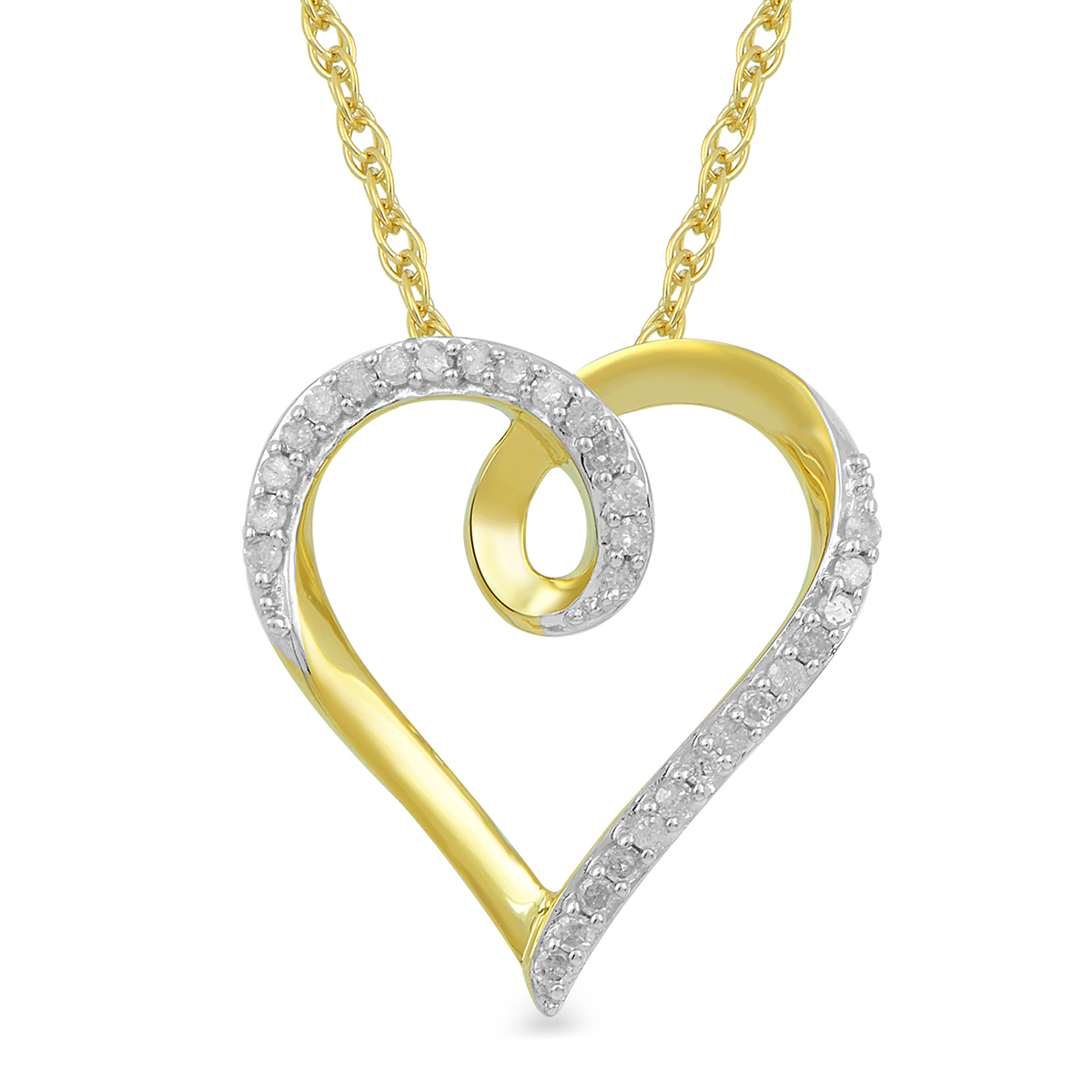 Nova Star(R) Lab Grown Diamond 1/10ctw. 10kt. Gold Heart Pendant