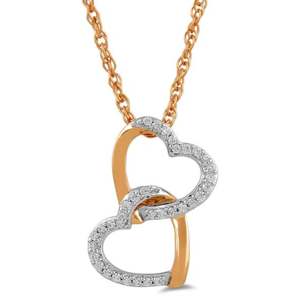 Nova Star(R) Gold over Sterling Lab Grown Diamond Heart Pendant