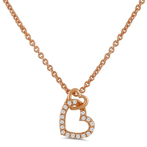 Nova Star(R) Rose Gold Lab Grown Diamond Heart Pendant Necklace
