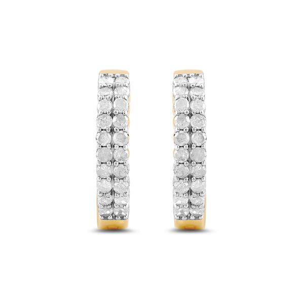 Nova Star(R) Gold Over Silver Lab Grown Diamond Hoop Earrings