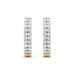 Nova Star(R) Gold Over Silver Lab Grown Diamond Hoop Earrings