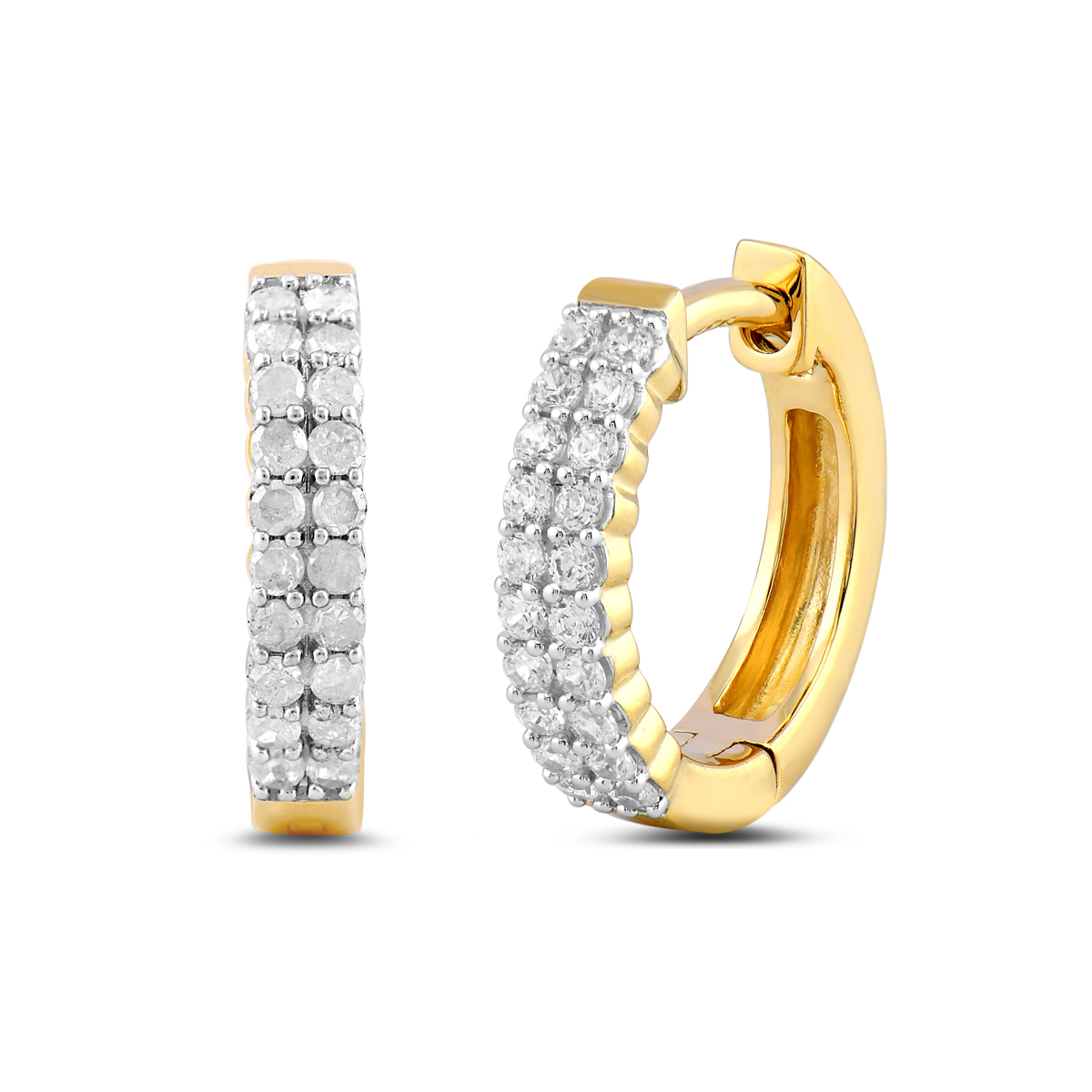 Nova Star(tm)Yellow Gold Over Silver Lab Grown Diamond Hoop Earrings