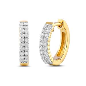 Nova Star(R) Gold Over Silver Lab Grown Diamond Hoop Earrings alternate view