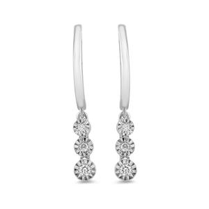 Nova Star(R) Sterling Silver 1/10ctw. Lab Grown Diamond Earrings