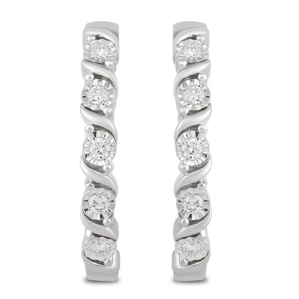 Nova Star(R) 1/4ctw. Sterling Silver Lab Diamond Hoop Earrings