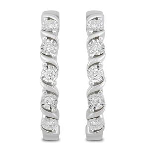 Nova Star(R) 1/4ctw. Sterling Silver Lab Diamond Hoop Earrings