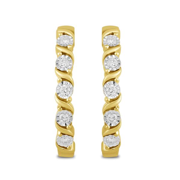 Nova Star(R) Gold over Sterling Silver Lab Diamond Drop Earrings