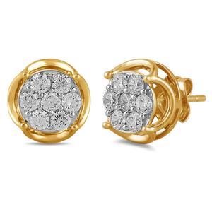 Nova Star(R) Gold over Sterling Silver Lab Grown Diamond Earrings