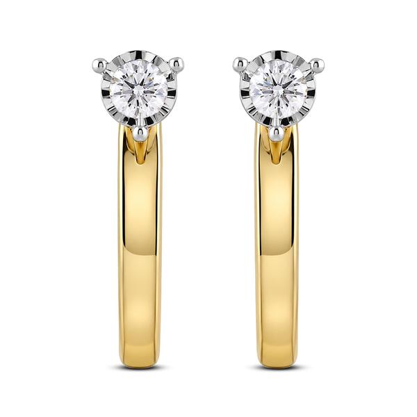 Nova Star(R) Yellow Gold 1/4ctw. Lab Grown Diamond Hoop Earrings