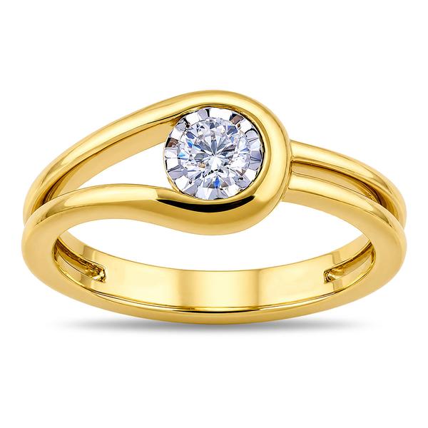 Nova Star(R) Yellow Gold 1/4ctw. Lab Grown Diamond Crossover Ring