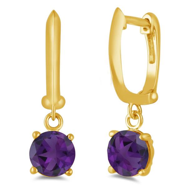Gemstone Classics(tm) Gold Amethyst Dangle Earrings