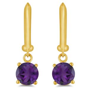 Gemstone Classics(tm) Gold Amethyst Dangle Earrings alternate view