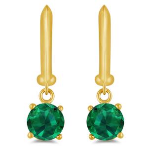 Gemstone Classics(tm) Gold over Silver Emerald Drop Earrings alternate view
