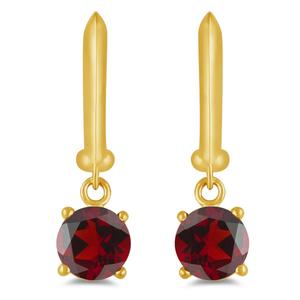 Gemstone Classics(tm) Gold over Silver Garnet Drop Earrings alternate view