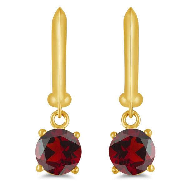 Gemstone Classics(tm) Gold over Silver Garnet Drop Earrings alternate view