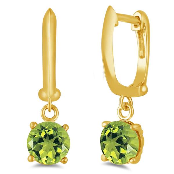 Gemstone Classics(tm) Gold over Silver Peridot Drop Earrings