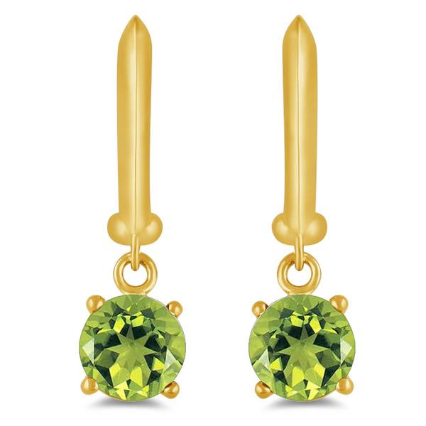 Gemstone Classics(tm) Gold over Silver Peridot Drop Earrings alternate view