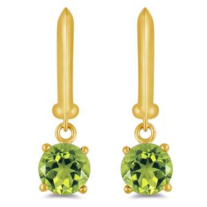 Gemstone Classics(tm) Gold over Silver Peridot Drop Earrings alternate view