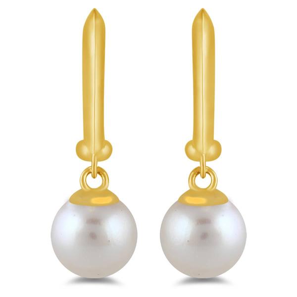 Gemstone Classics(tm) Gold over Silver Pearl Drop Earrings alternate view