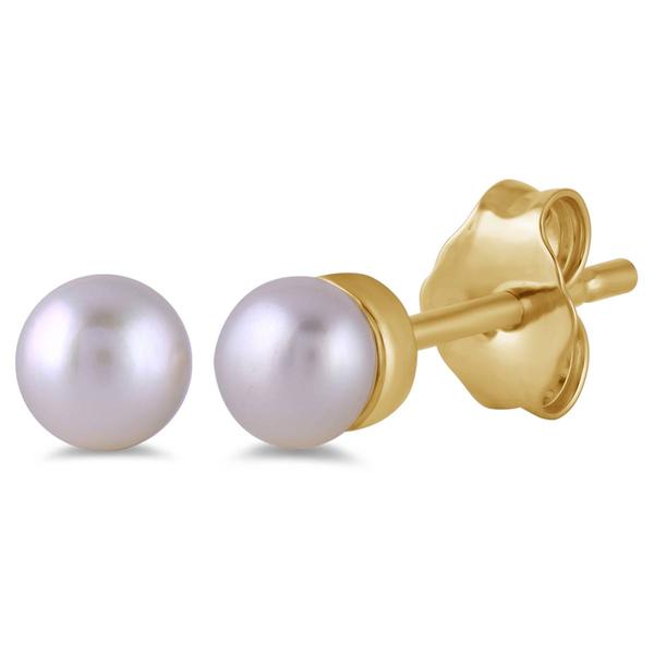 Gemstone Classics(tm) Gold over Silver 4mm. Pearl Stud Earrings