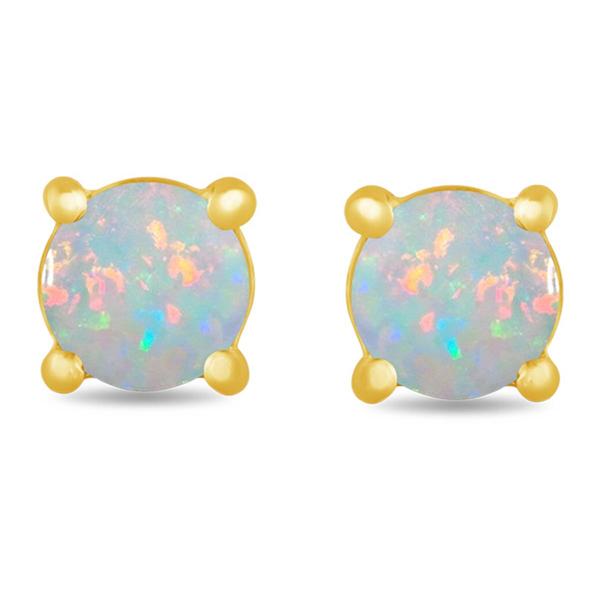 Gemstone Classics(tm) Gold over Silver Created Opal Stud Earrings alternate view