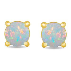 Gemstone Classics(tm) Gold over Silver Created Opal Stud Earrings alternate view
