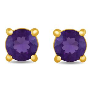 Gemstone Classics(tm) Gold over Silver Created Amethyst Earrings alternate view
