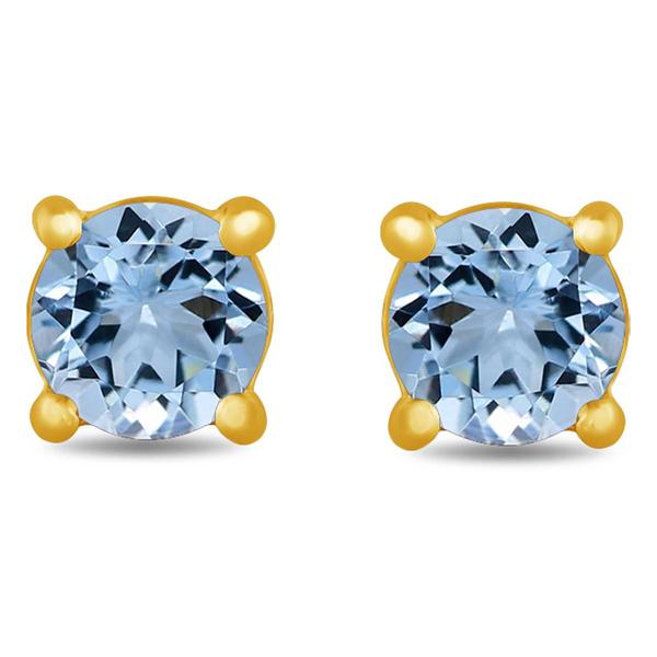 Gemstone Classics(tm) Gold over Silver Created Aquamarine Earrings alternate view