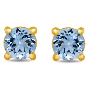 Gemstone Classics(tm) Gold over Silver Created Aquamarine Earrings alternate view
