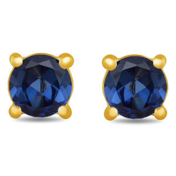 Gemstone Classics(tm) Gold Created Blue Sapphire Earrings alternate view