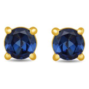 Gemstone Classics(tm) Gold Created Blue Sapphire Earrings alternate view