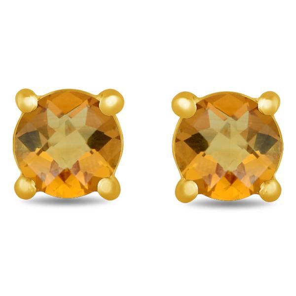 Gemstone Classics(tm) Gold over Silver Created Citrine Earrings alternate view