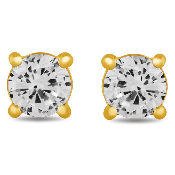Gemstone Classics(tm) Gold Created White Sapphire Earrings alternate view