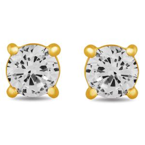 Gemstone Classics(tm) Gold Created White Sapphire Earrings alternate view